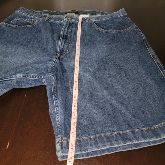 Denim Cargo Carpenter Relax Fit Eddie Bauer Dad Shorts Size 38 - Picture 7 of 8